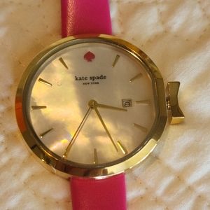 Kate Spade Watch Park Row Bright Pink Leather Strap